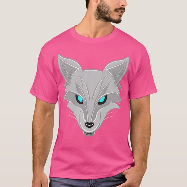 T-shirt Renard gris argenté (Devant)
