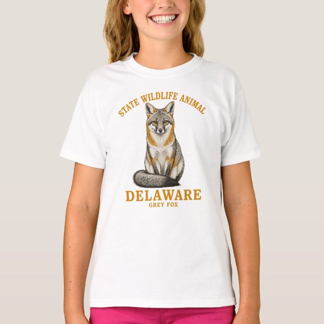 T-shirt Renard gris sauvage du Delaware (Devant)