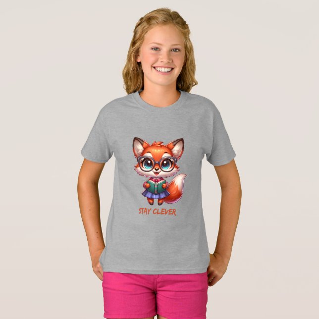 T-shirt Renard intelligent et malin (Devant entier)