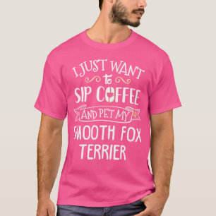 T-shirt Renard lisse Terrier Sip café poète Mon chien