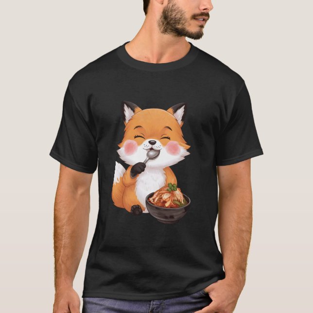 T-shirt Renard mangeant du kimchi (Devant)