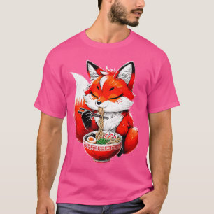 T-shirt Renard manger Ramen Noodle Animal Fox