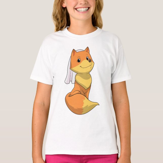 T-shirt Renard marié avec voile (Devant)
