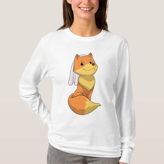 T-shirt Renard marié avec voile (Devant)
