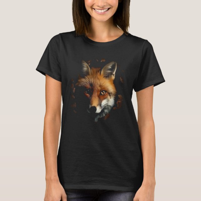 T-shirt Renard mural  Animal Fox (Devant)