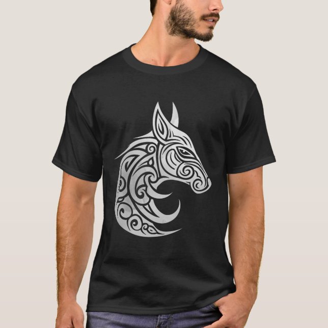 T-shirt Renard nordique d'hiver celtique (Devant)