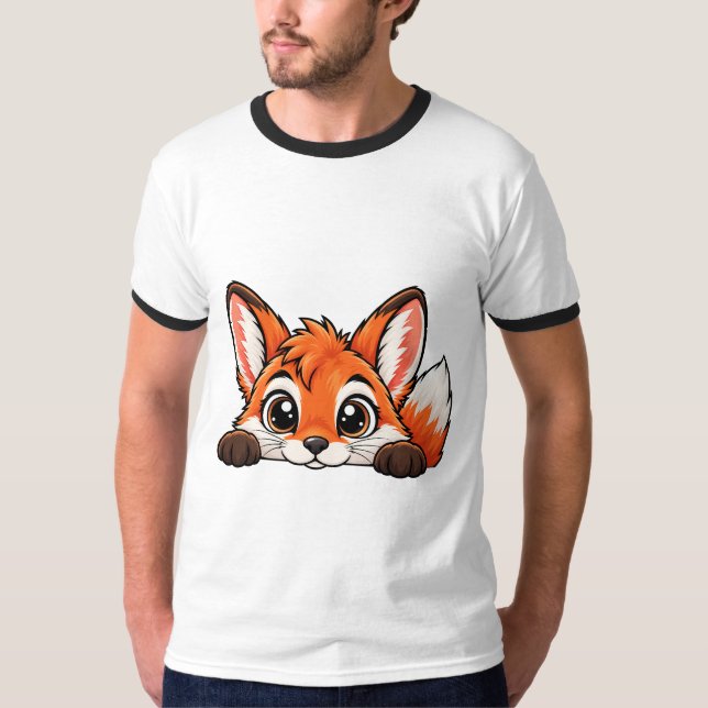 T-shirt Renard Peekaboo Adorable (Devant)