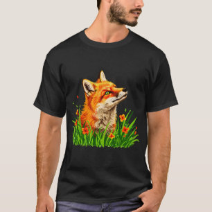 T-shirt Renard Psychedélique Tourbillon Abstrait Coloré