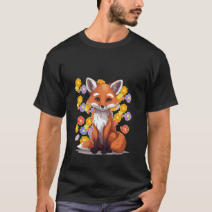 T-shirt Renard Renards Fleurs d'été Vintage Nature Animal 