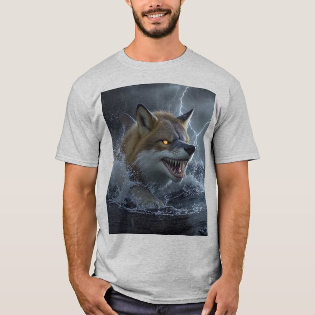 T-shirt Renard requin Ocean Ember | Créature marine mythiq (Devant)