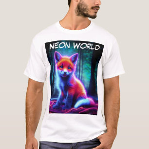 T-shirt Renard rêveur vif aux teintes de couleur électriqu