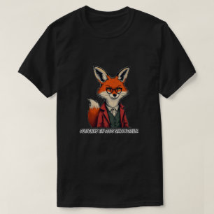 T-shirt Renard rouge intelligent en lunettes et costume - 