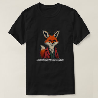 T-shirt Renard rouge intelligent en lunettes et costume - 