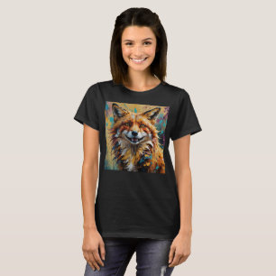 T-shirt Renard souriant heureux - éclaboussure de peinture