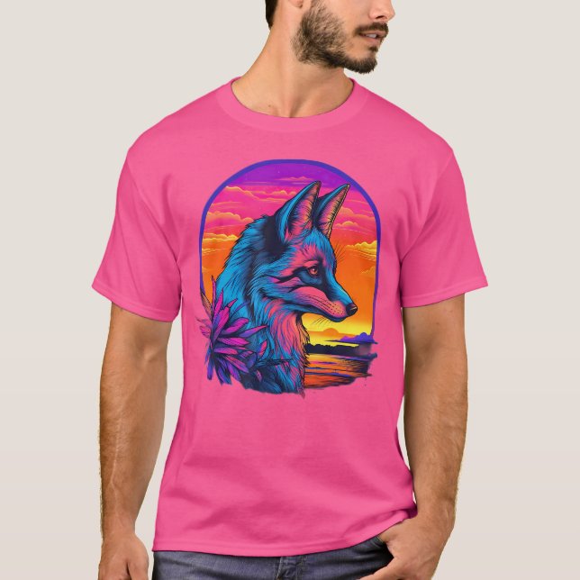 T-shirt Renard sunset (Devant)