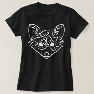 T-shirt Renard tribal noir et blanc