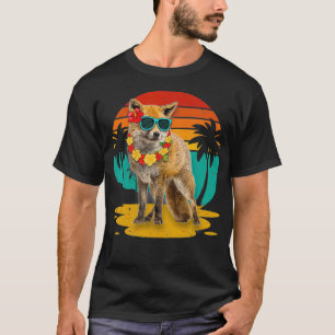 T-shirt Renard vintage portant lunettes de soleil Hawaii S