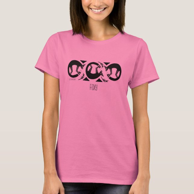 T-shirt Renards art géométrique antique (Devant)