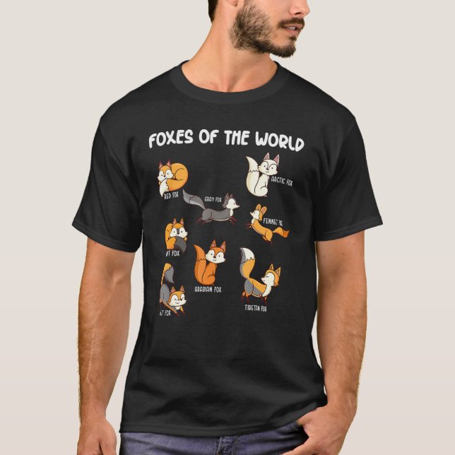 T-shirt Renards Du Monde Drôle Animaux De Fox Éducatifs (Devant)