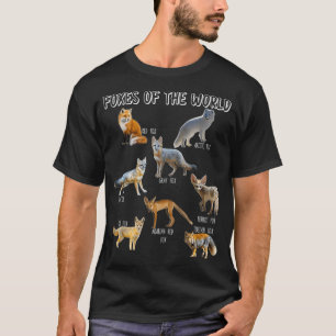 T-shirt Renards Du Monde Fox Lover Red Fox Arctic Fox Wi-F
