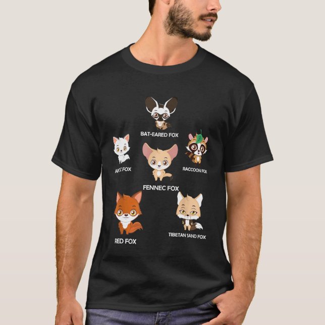 T-shirt Renards Renards Du Monde Fox Fennec Fox De L'Arcti (Devant)