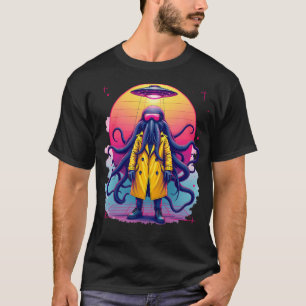 T-shirt Rencontre Alien Cthulhu De L'Oeuvre Des Années 198