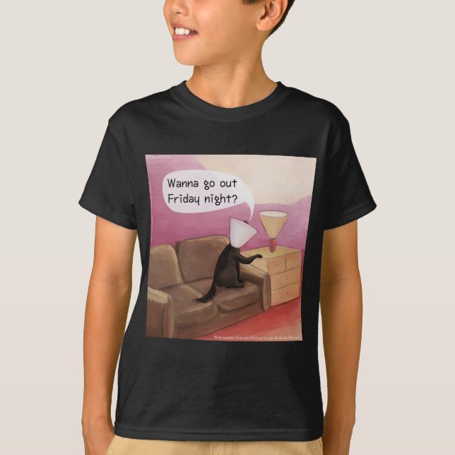 T-shirt Rencontre Cône de Chien Drôle de Dessin Animé (Devant)