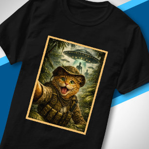 T-shirt Rencontre drôle d'alien de chat de jungle de scien