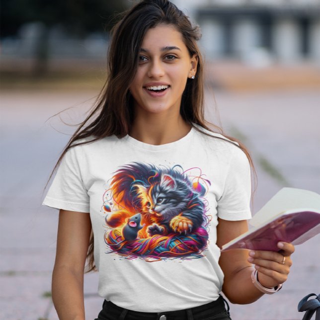 T-shirt Rencontre en gros : Kitten et souris (Créateur téléchargé)