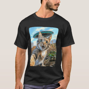 T-shirt Rencontre extraterrestre Chat selfie avec UFO