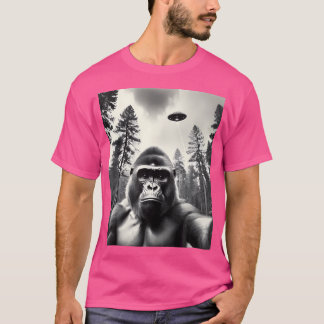T-shirt Rencontre extraterrestre gorille selfie avec UFO