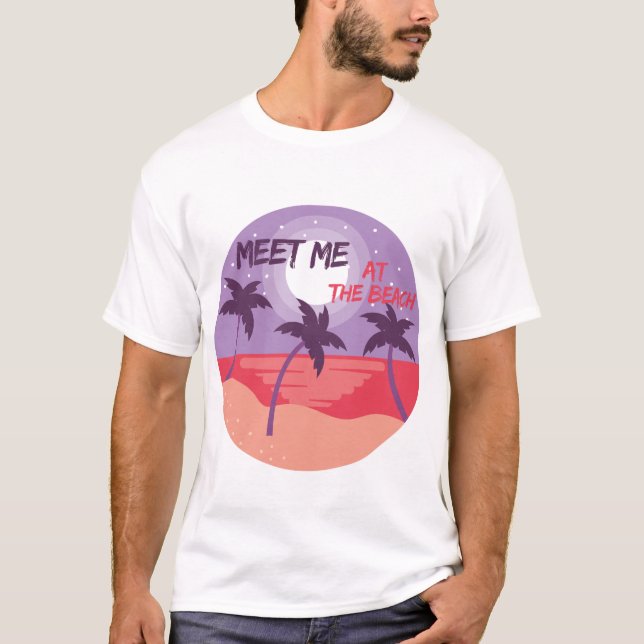 T-shirt Rencontrez-moi à la plage (Devant)