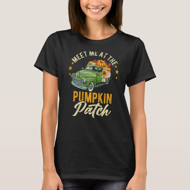 T-shirt Rencontrez-Moi Au Citrouille Patch Pickup Automne  (Devant)