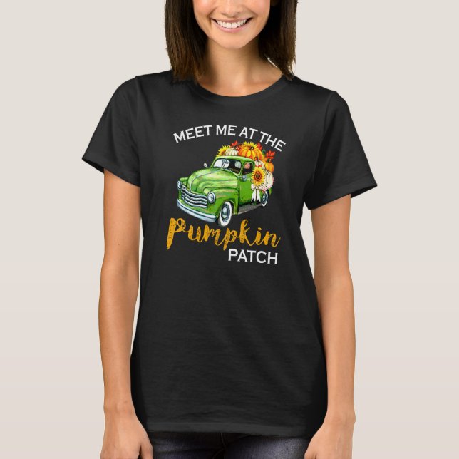 T-shirt Rencontrez-Moi Au Citrouille Patch Pickup Automne  (Devant)