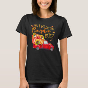 T-shirt Rencontrez-Moi Au Citrouille Patch Red Truck Car C