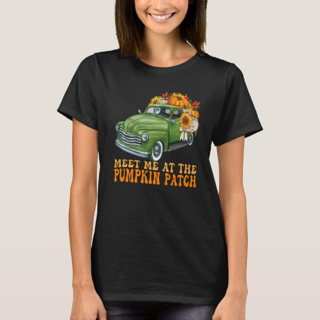 T-shirt Rencontrez-Moi Au Citrouille Patch Retro Super Fal (Devant)