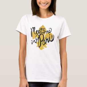T-shirt Rencontrez-moi en noir et or de Paris