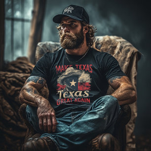 T-shirt Rendez le Texas à nouveau grand Cowboy Drapeau du