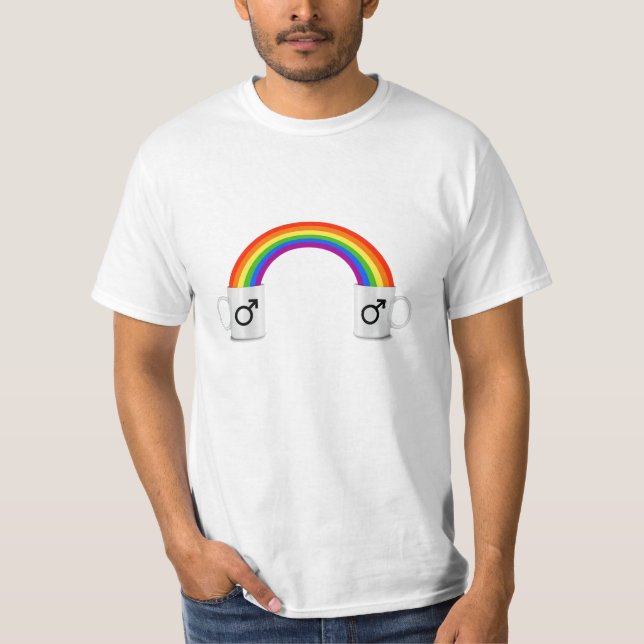 T-shirt Rendez-vous café arc-en-ciel gay (Devant)