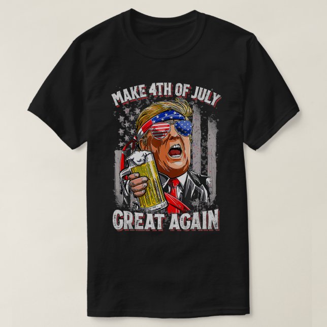 T-shirt Rendre 4 juillet grand à nouveau drôle Trump Homme (Design devant)