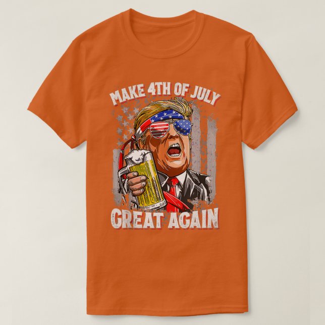 T-shirt Rendre 4 juillet grande à nouveau drôle   (2)  (Design devant)