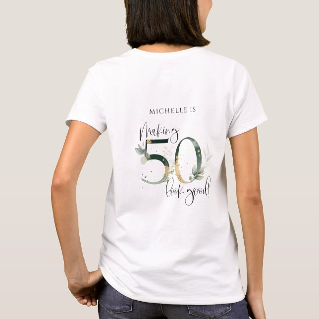 T-shirt Rendre 50 apparence bon vert or botanique Annivers (Dos)
