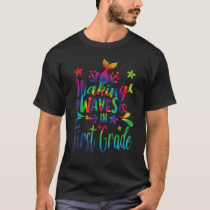 T-shirt Rendre À L'École Des Vagues De Sirène De Première