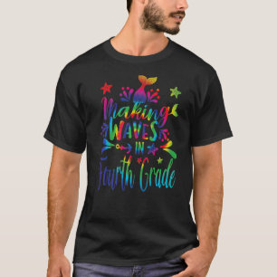T-shirt Rendre À L'École Des Vagues De Sirène De Quatrième