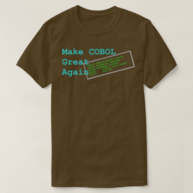 T-shirt Rendre COBOL super (Design devant)
