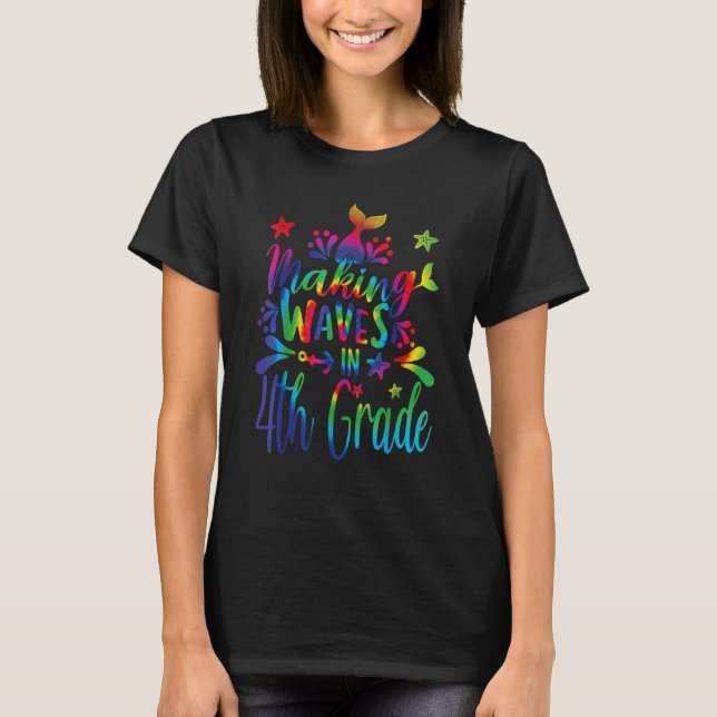 T-shirt Rendre Des Vagues De Sirène De 4E Année À L'École  (Devant)
