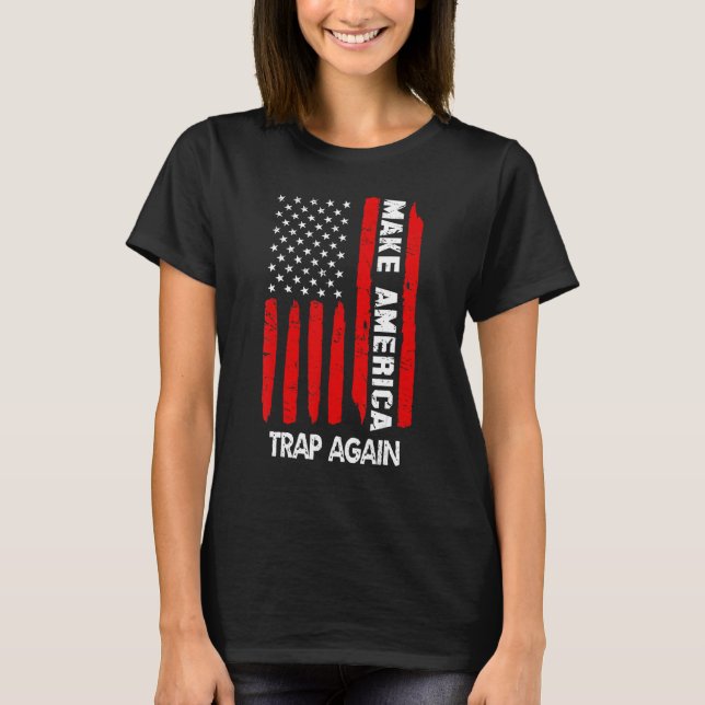 T-shirt Rendre l'Amérique au piège américain Drapeau améri (Devant)