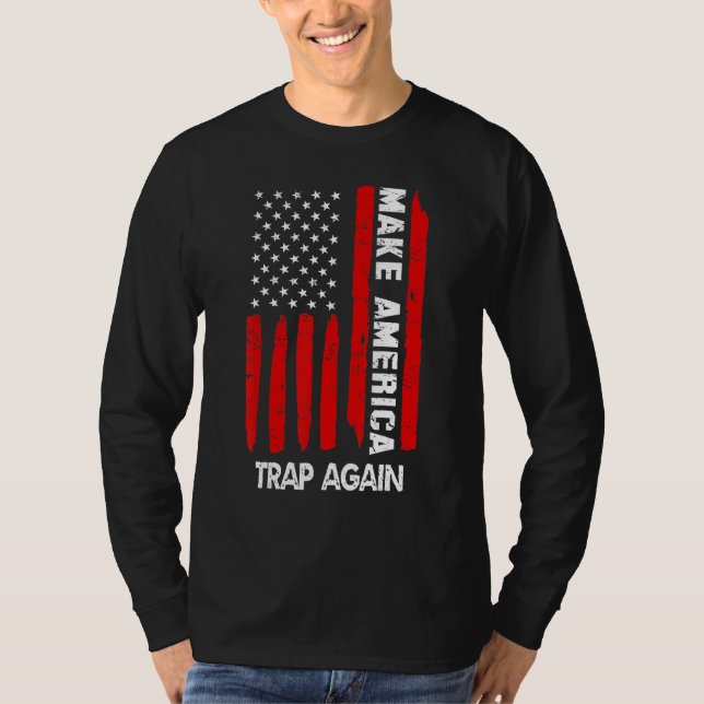 T-shirt Rendre l'Amérique au piège américain Drapeau améri (Devant)