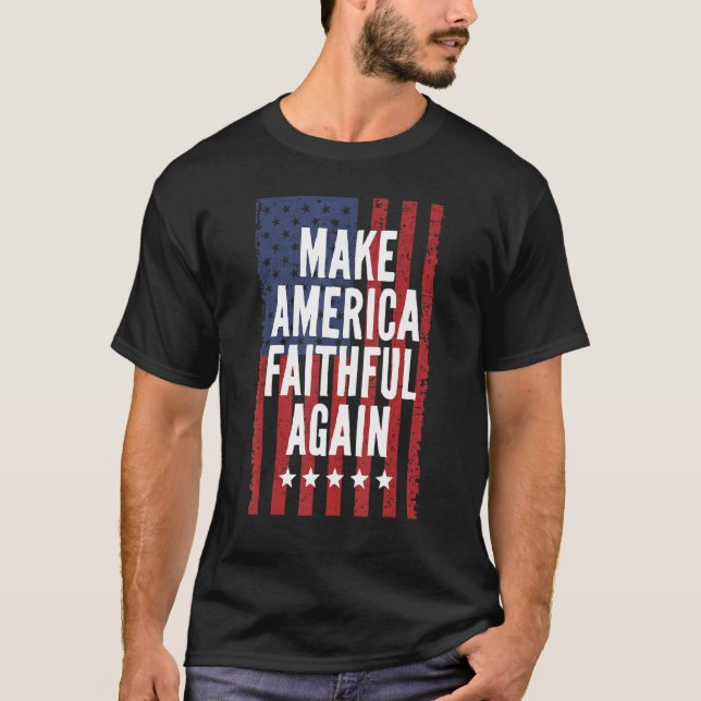 T-shirt Rendre l'Amérique fidèle 4 juillet M positif (Devant)