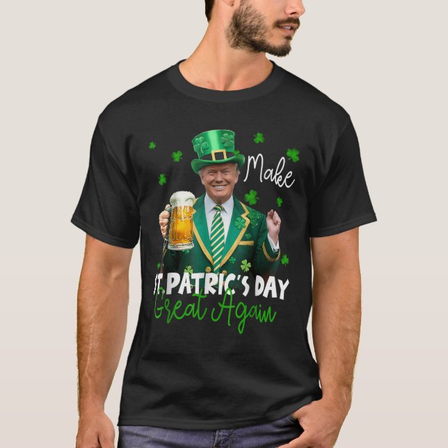 T-shirt Rendre le Jour de la Saint Patrick grand Shamrock  (Devant)
